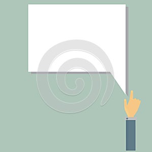 Business hand push Frame blank