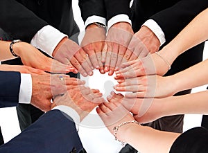 Business hands in a circle (agreement)