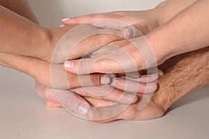 Business hands works better together photo