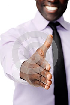 Business handshake black