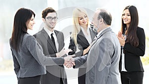 Business handshake and business people concept. Two men shaking hands.