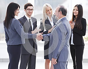 Business handshake and business people concept. Two men shaking hands.