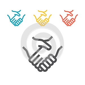 Business handshake. contract agreement line art vector icon for apps and websites