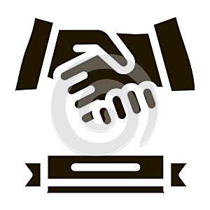 business handshake deal icon Vector Glyph Illustration