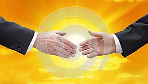 Business Handshake Hands Sky Sun