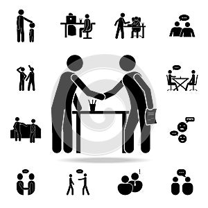 business handshake icon. Detailed set of conversation icons. Premium graphic design. One of the collection icons for websites, web