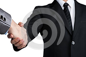 Business handshake isolated