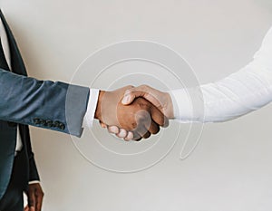 Business handshake of the manager and director of the company photo