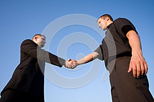 Business handshake outdoor