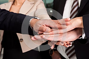 Business handshake over the deal