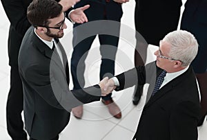 Business handshake and business people conce
