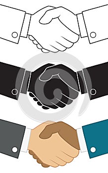 Business handshake symbol. Icon set for partnership concept design template
