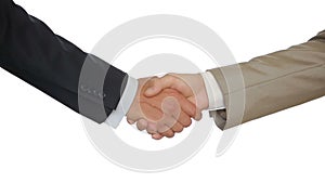 A Business Handshake with White Background, Two men shake hands