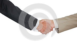 A Business Handshake with White Background, Two men shake hands