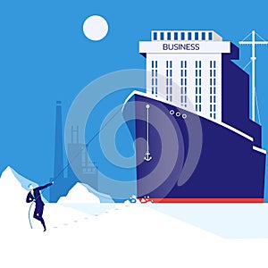 Business hardship, leadership concept vector illustration in flat style photo
