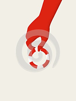 Business help, support and bailout vector concept. Government stimulus package symbol with lifesaver