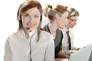 Business helpdesk with beautiful woman