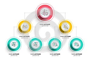 Business hierarchy organogram chart infographics. Corporate