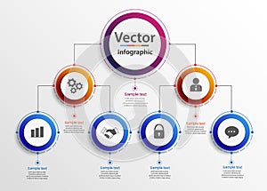 Business hierarchy organogram chart infographics. Corporate organizational structure graphic elements.