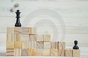 Business hierarchy. Strategy concept with chess pieces