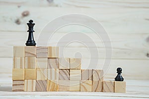 Business hierarchy. Strategy concept with chess pieces.