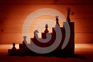 Business hierarchy. Strategy concept with chess pieces