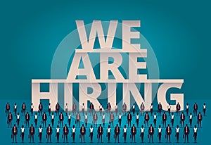 Business hiring concept. HR manager hiring employee or workers for job. Recruiting staff or personnel in company.