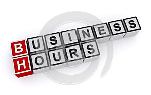 Business hours word blocks