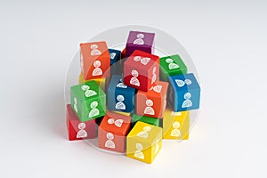 Business & HR icon on colorful jigsaw puzzle