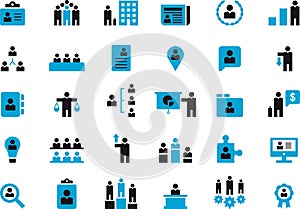 BUSINESS, HR & MANAGEMENT glyph icons photo