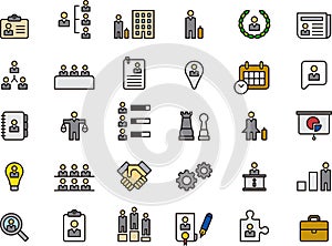 Business human resources icon set