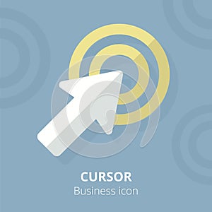 Business icon. Cursor. Flat vector illustration.