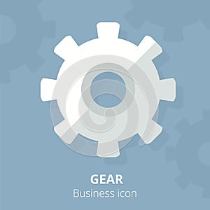 Business icon. Gear. Flat vector illustration.