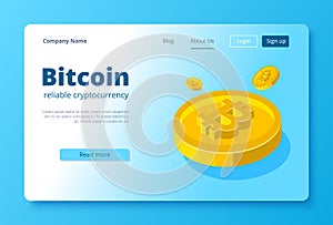 business icon of a golden bitcoin coin, the use of