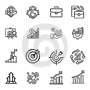 Business icon pack vector