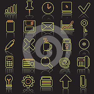 Business icon set photo
