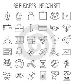 Business icons in modern line style