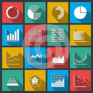 Business icons of ratings graphs and charts