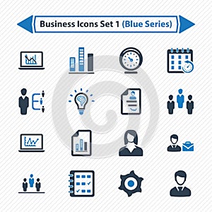 Business Icons Set 1 - Blue Series