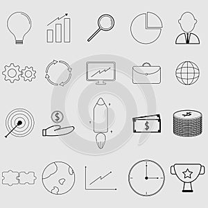 Business icons set. Icons for business ,set outline icon collect