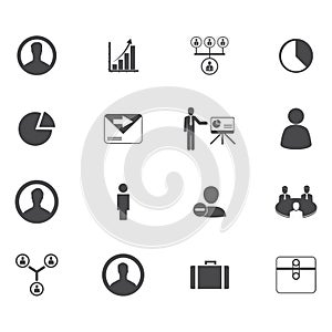 Business icons set. Icons for business, management, finance, strategy, user, marketing