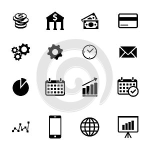 Business icons, set of simple business and finance icons