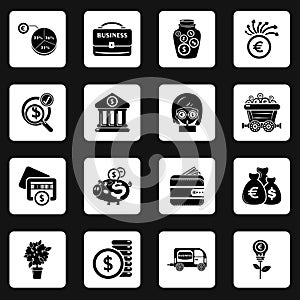 Business icons set, simple style