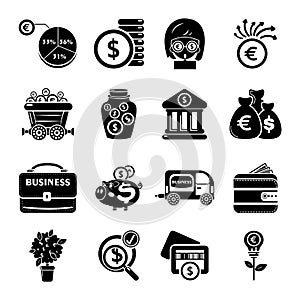 Business icons set, simple style