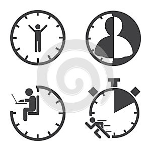 Business icons. Time management concept. Vector