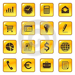 Business icons on web buttons