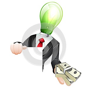 Business idea character with money