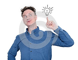 Business Idea concept, having a good idea. Isolated on white background