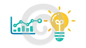 Business Idea Growth with Lightbulb and Graph, vector design Generative AI