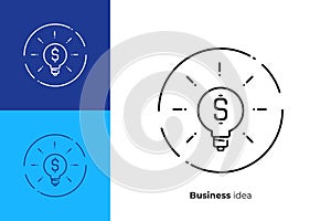 Business idea line art vector icon
